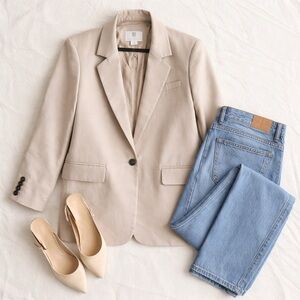 Neutral Tailored Blazer Medium Minimalist City Chic Layer Scandi Girl Classic